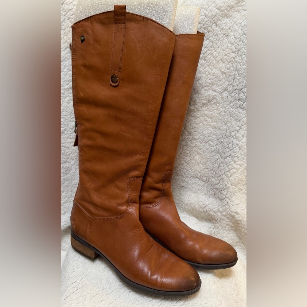 Sam Edelman Women Penny Wide Calf Equestrian Brown Leather Knee Boots SZ 9M